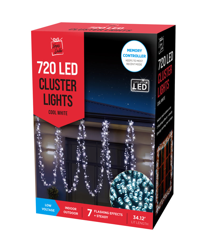 XMAS LED Cluster Lights - Cool White (720pcs)