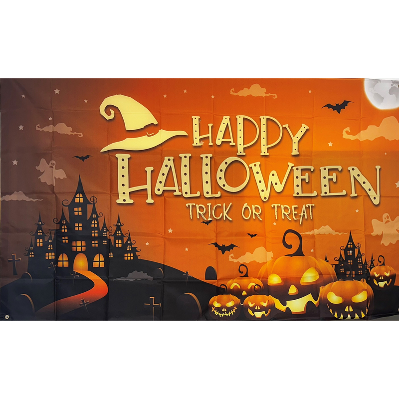 Polyester Halloween Backdrop - Happy Halloween Trick or Treat