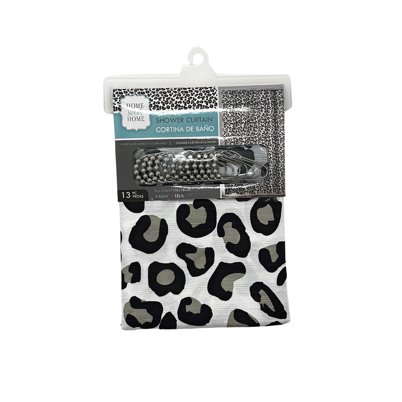 Shower curtain with hooks