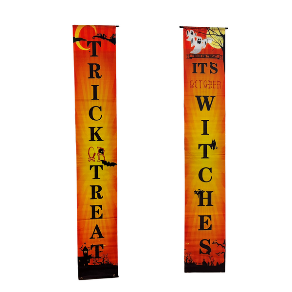 Halloween Door Banners (1 Pair) - Orange