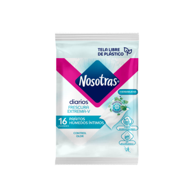 Nosotras Pañitos Frescura Extrema/ Hierbabuena 16pk