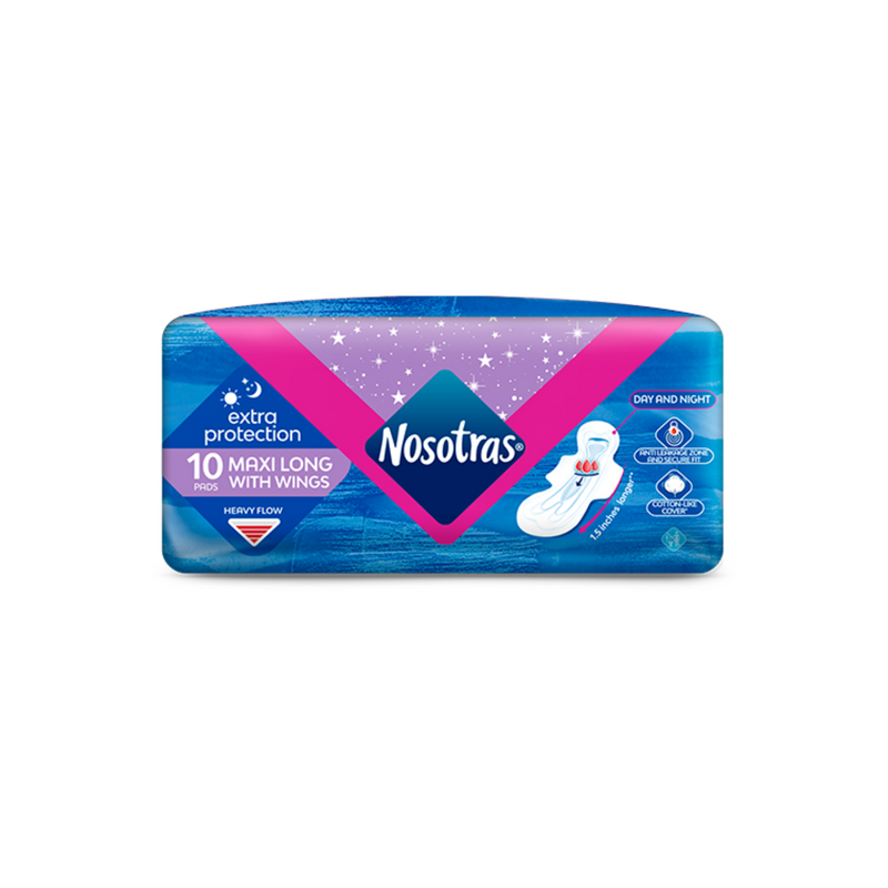 Nosotras Maxil Long With Wings - 10 Pads