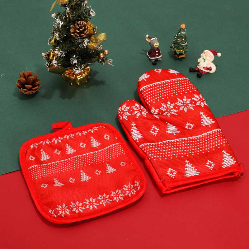 Xmas Oven Mitt & Towel Set