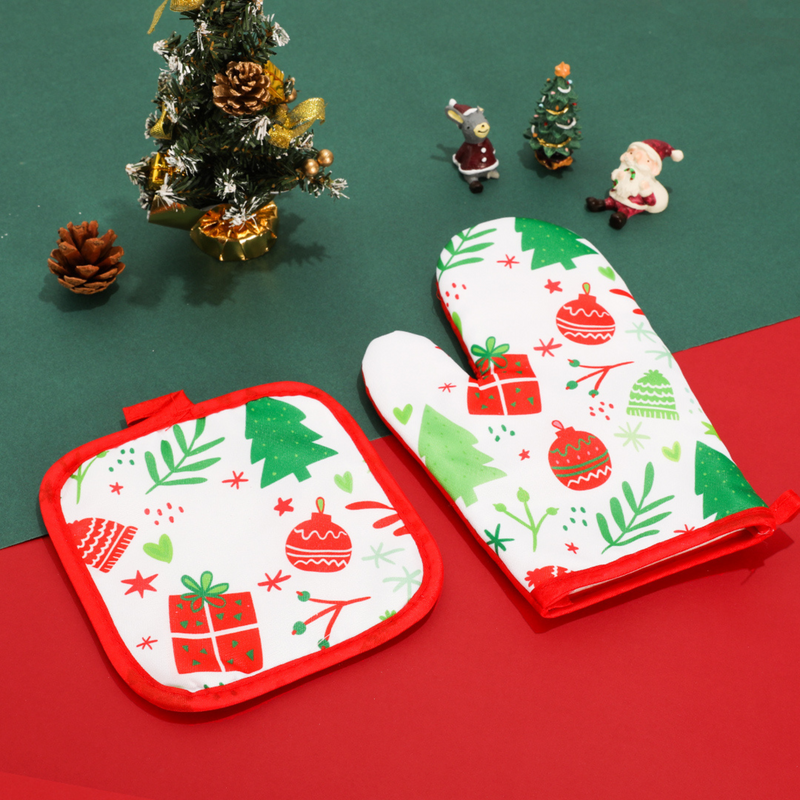Xmas Oven Mitt & Towel Set