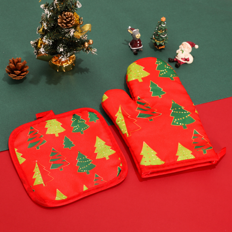 Xmas Oven Mitt & Towel Set