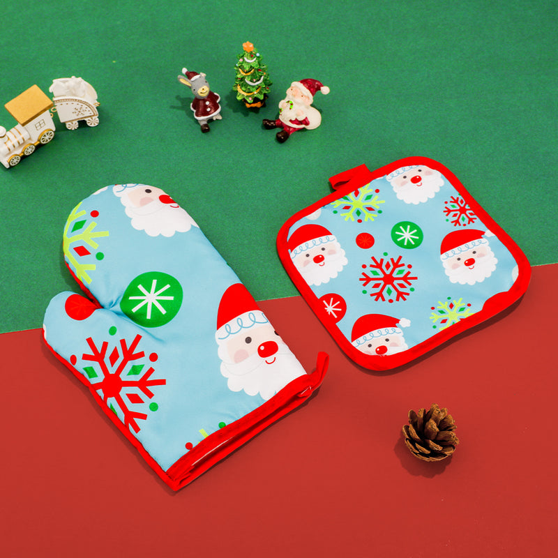 Xmas Oven Mitt & Towel Set