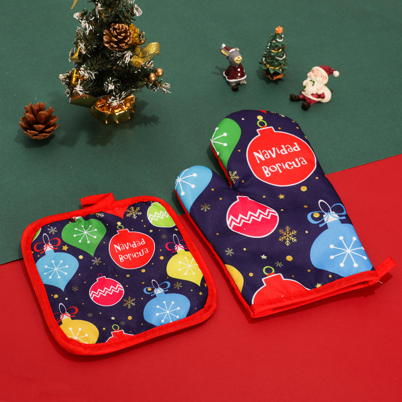 Xmas Oven Mitt & Towel Set