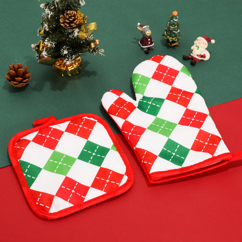 Xmas Oven Mitt & Towel Set