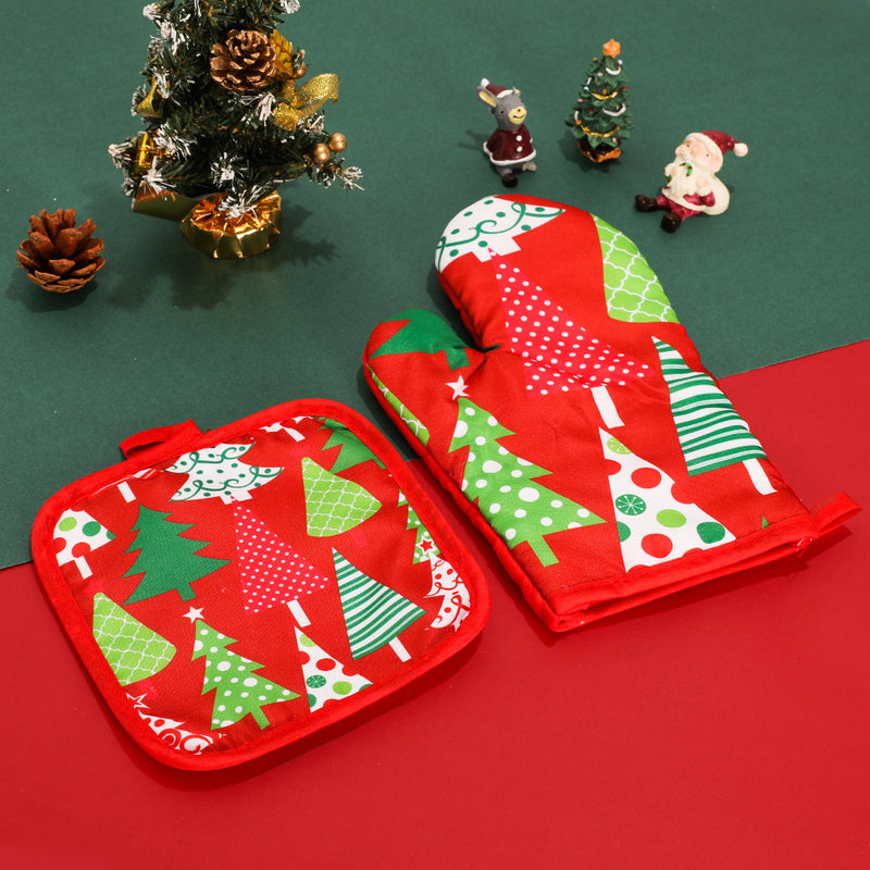 Xmas Oven Mitt & Towel Set