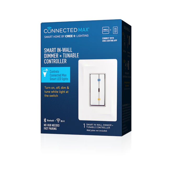 Single-Pole Smart Illuminated Decorator Light Dimmer with Wall Plate