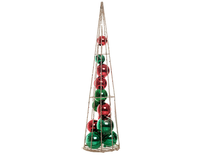 XMAS Deco Metal Cone Tree with  Ornaments