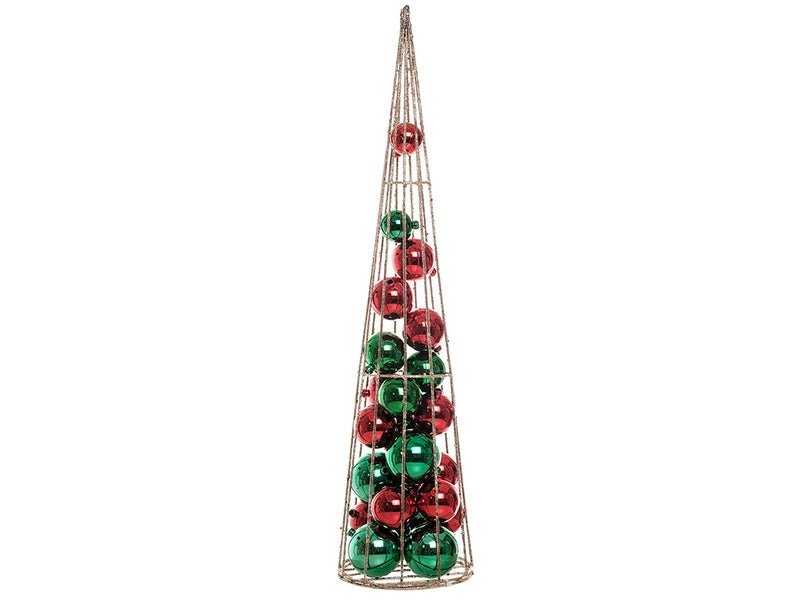 XMAS Deco Metal Cone Tree with  Ornaments