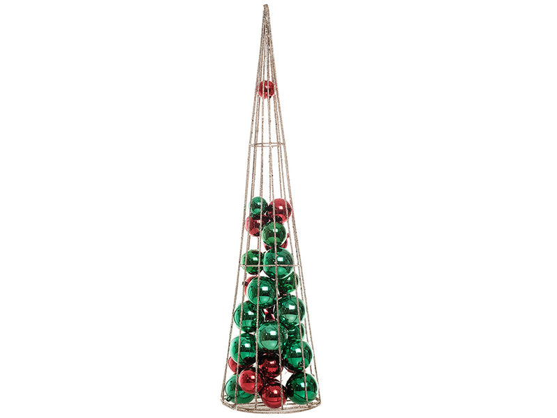 XMAS Deco Metal Cone Tree with  Ornaments