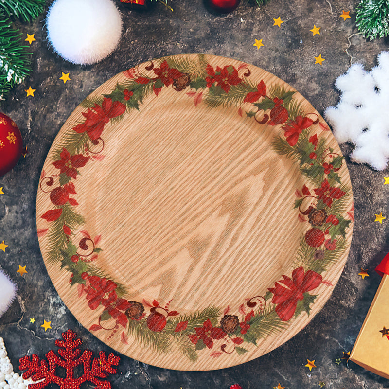 XMAS Printed Deco Plate - Wreath