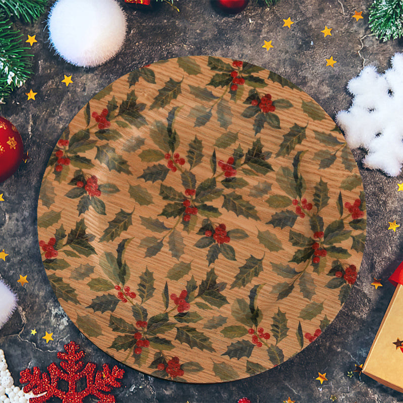 XMAS Printed Deco Plate - Flower