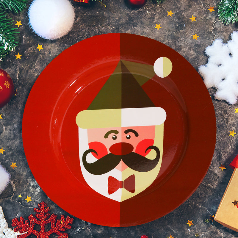 XMAS Printed Deco Plate - Santa