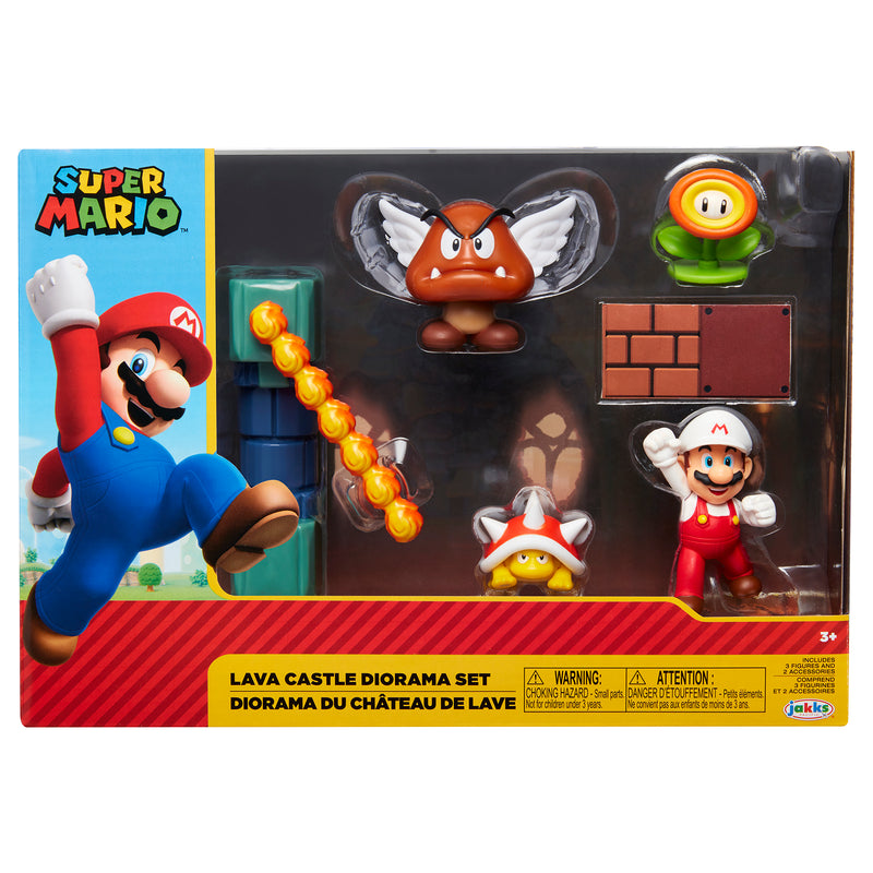 Super Mario Lava Castle Diorama Set - 5pcs