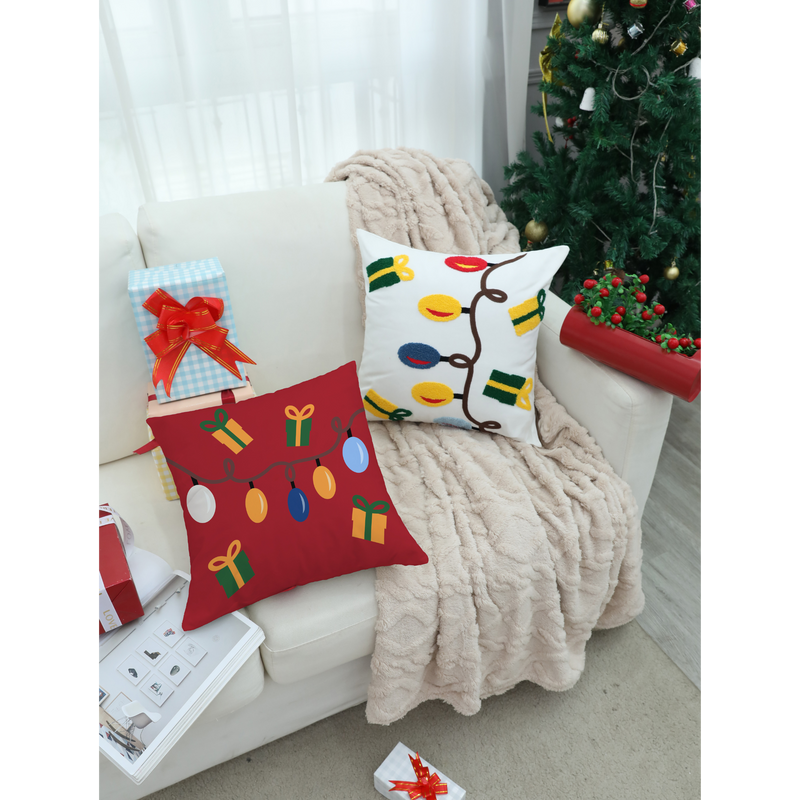 XMAS Cushion - Lights & Gift Boxes