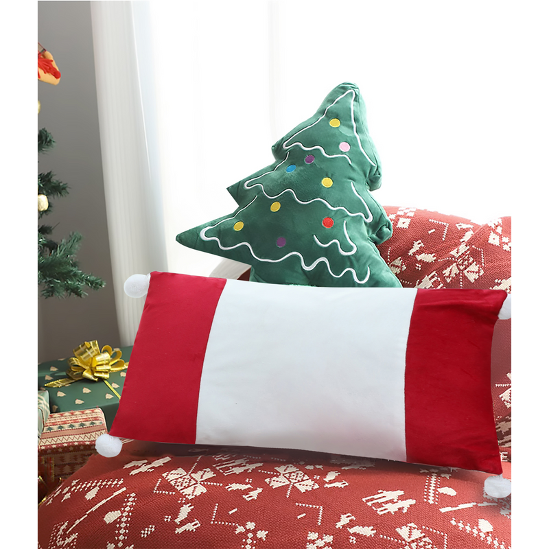 XMAS Rectangular Cushion - Red & White