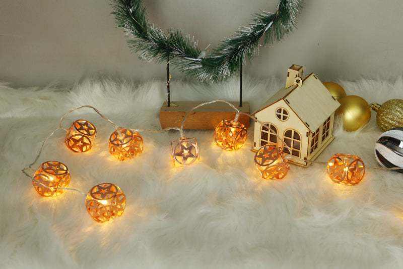 XMAS LED String Lights - Balls with Stars (10pcs)