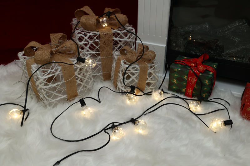 XMAS Solar LED Bulb Festoon Lights - Warm White (10pcs)