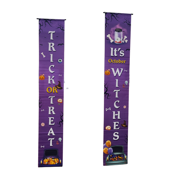 Halloween Door Banners (1 Pair) - Purple