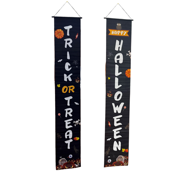 Halloween Door Banners (1 Pair) - Black