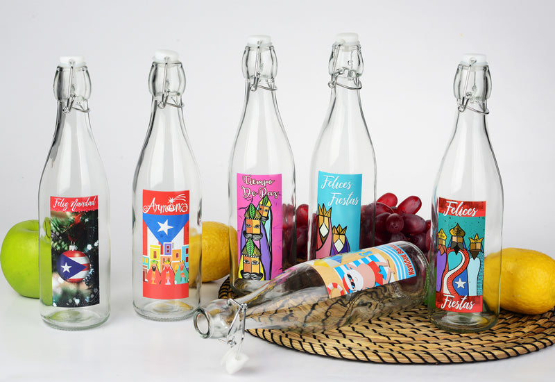 Coquito Bottle -  Assorted Christmas Styles