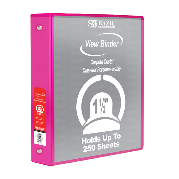 Binder View 1.5″ Fuchsia 3-Ring w/ 2-Pockets