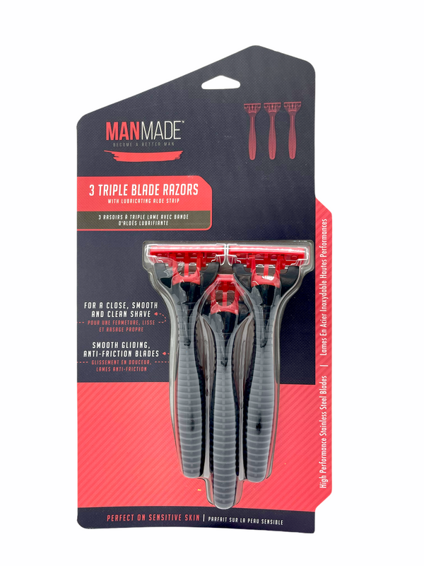 3 Triple Blade Razors Aloe Strip