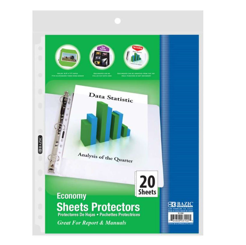 Sheet Protectors Economy Weight Top Loading (20/Pack)