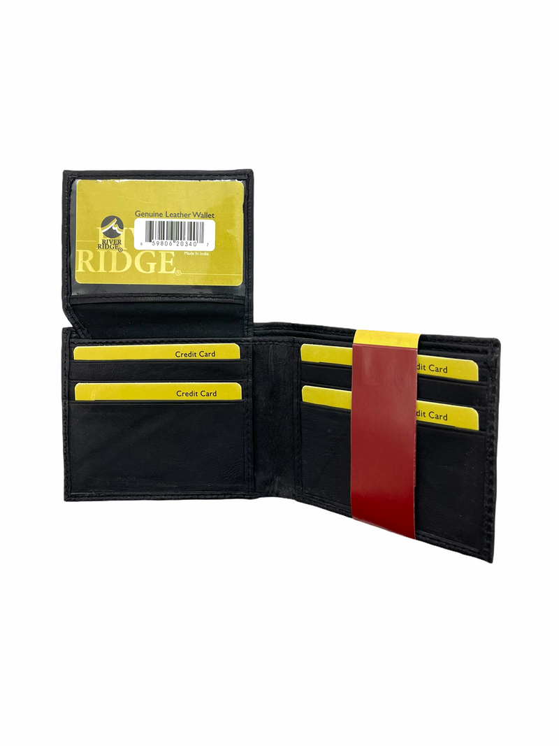 Mens Genuine Leather Billfold - 11 Pockets