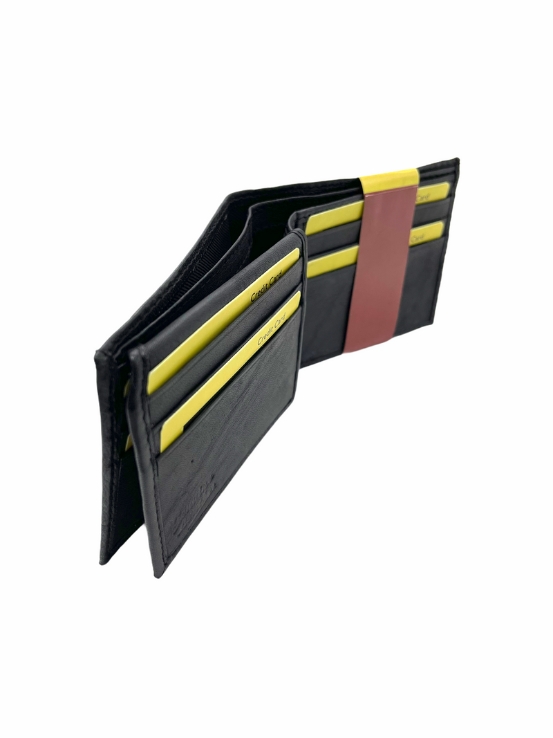 Mens Genuine Leather Billfold - 11 Pockets