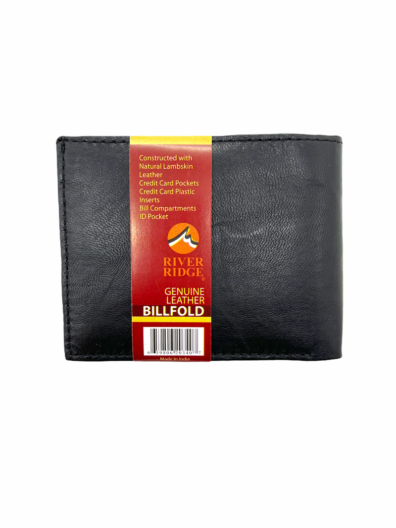 Mens Genuine Leather Billfold - 11 Pockets