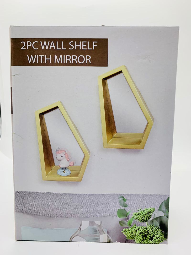 2pc Wall Shelf With Mirror